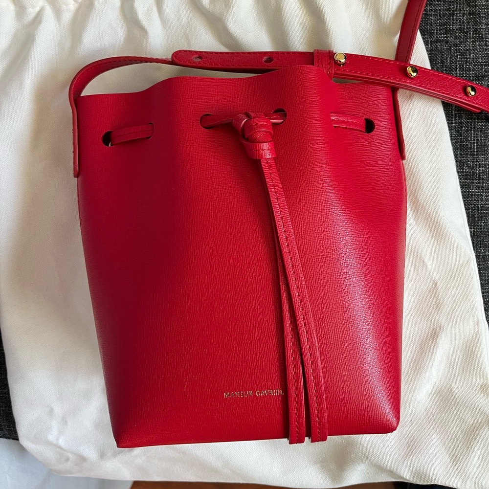 Mansur Gavriel Mini Mini Bucket Bag in Poppy Red